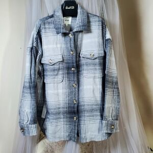 AERIE Heavyweight Shacket Plaid Cotton Jacket XL Cabincore Oversized Flannel NWT